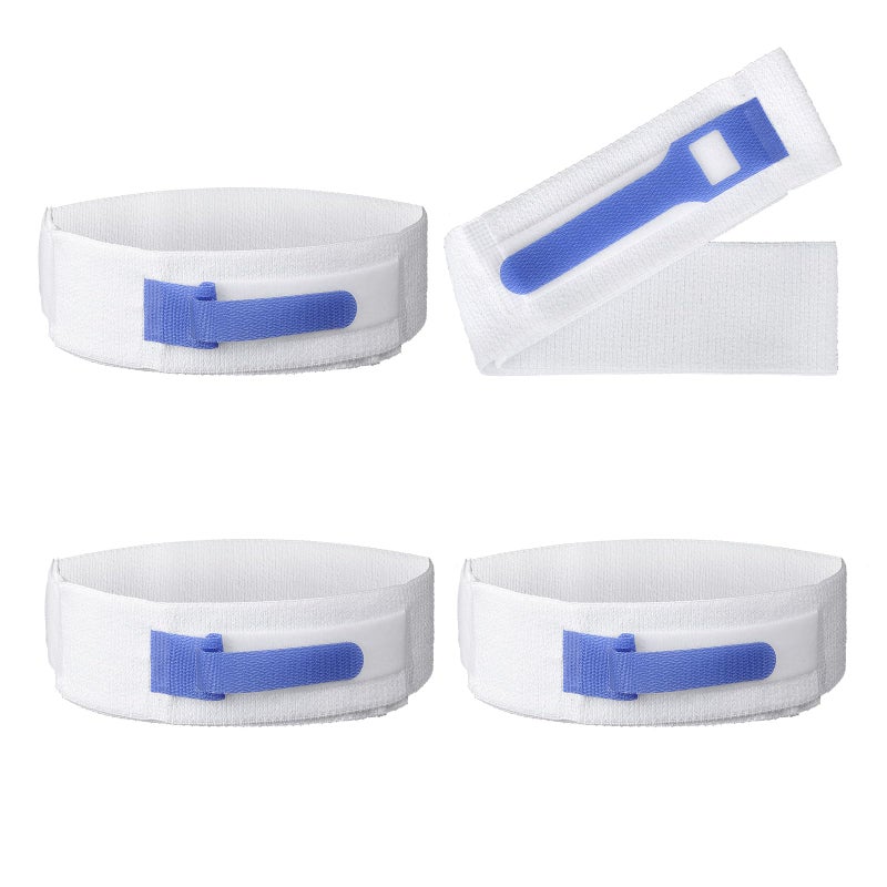4pcs Foley Catheter Leg Straps with Silicone Grip, 24.8x1.97in/63x5cm Polyester Urinary Catheter Holder for Drainage Bag Secure Tube Stabilization Securement Device and Comfortable Wear Supplies